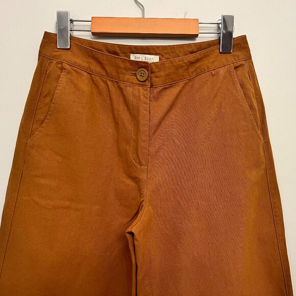 ANTHROPOLOGIE See U Soon Linen Blend High Rise Cropped Pants, Size 4 - Picture 2 of 10